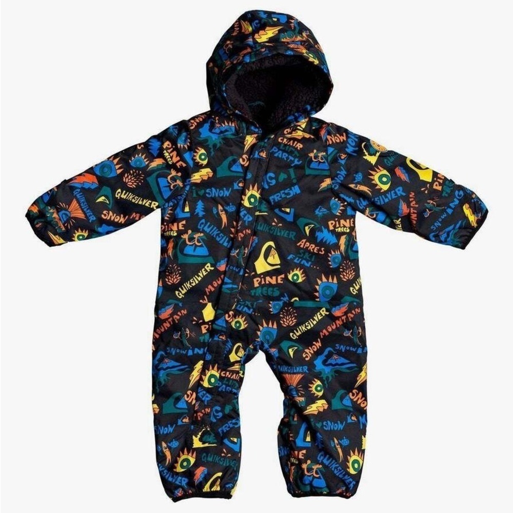 Quicksilver Baby Boy 3/6m Lined One Piece Snow Suit I love pine trees snow